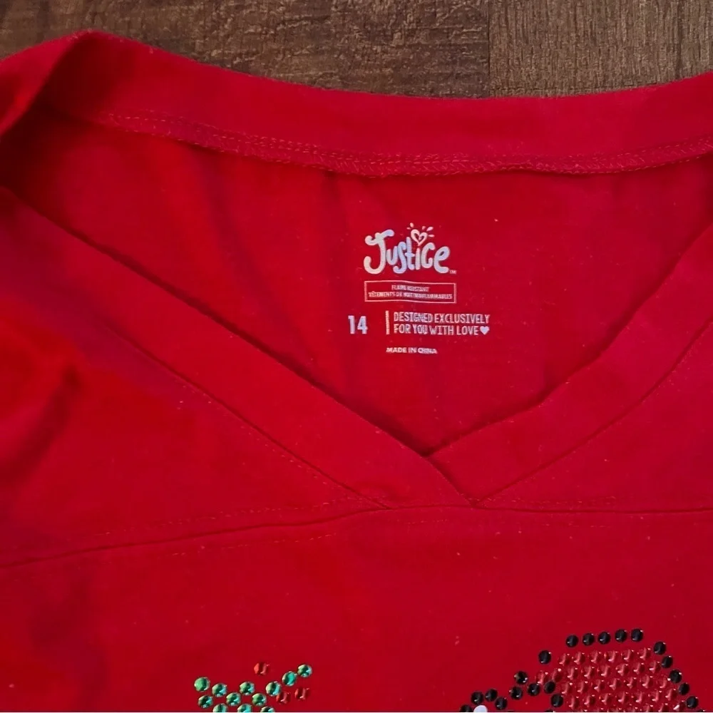 Justice girls Christmas emoji snowman 2 two piece pajamas Sz 14 pants LS